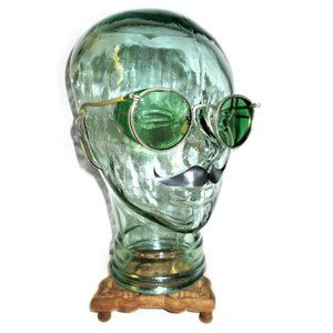 Antique American Optical Green Goggles Sunglasses Vtg Old AO Safety Glasses Spec